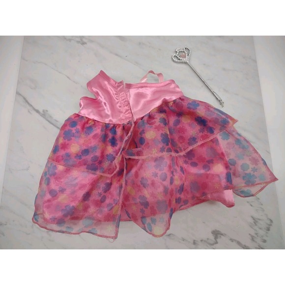Build A Bear Pink Floral One Shoulder Princess Dress Shoes Wand Panties BAB - Picture 4 of 8